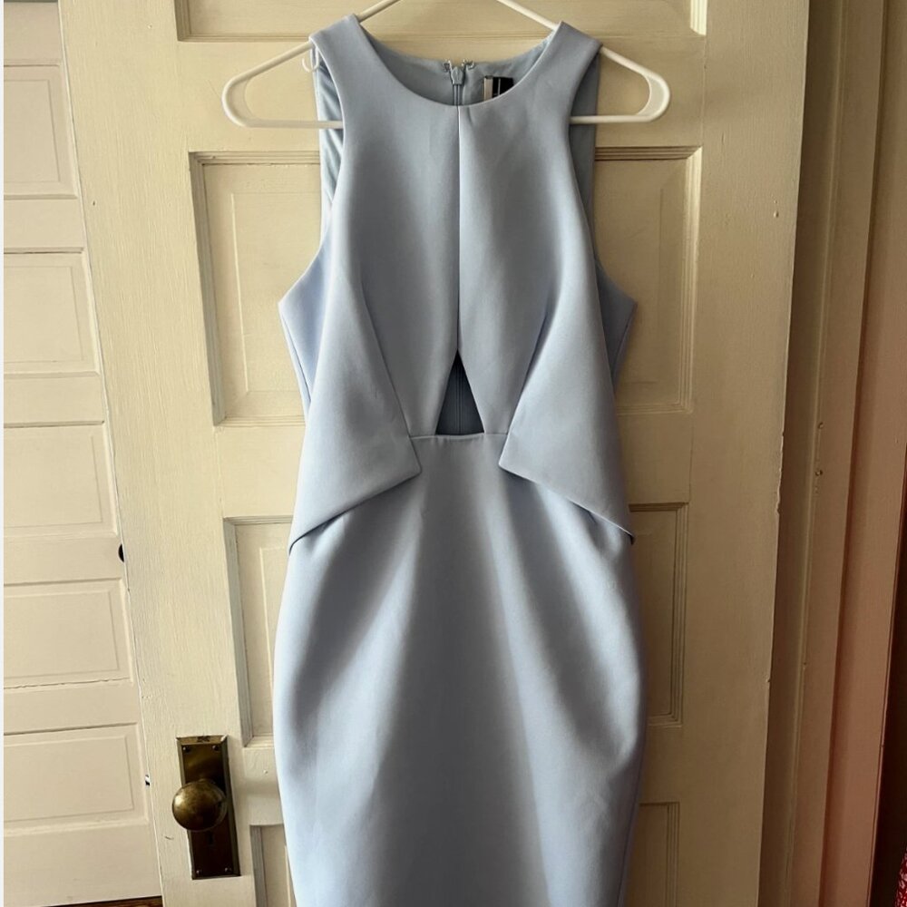 NWT TOPSHOP light blue midi dress size 6 key hole sleeveless mid length top shop